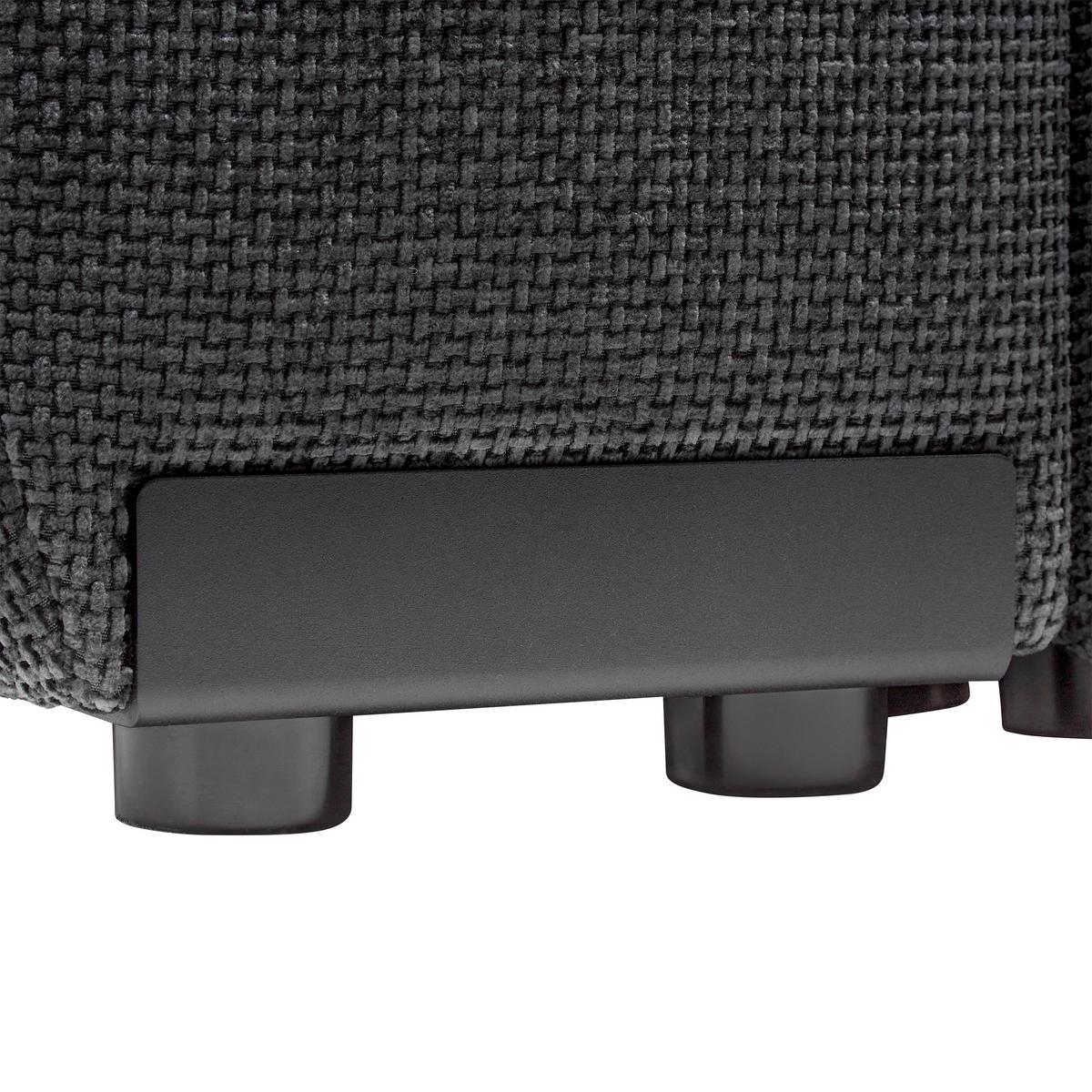 Wohnlandschaft Bolonia Graphitfarben - Schwarz Hochglanz/Graphitfarben, MODERN, Textil/Metall (273/166cm) - Mömax