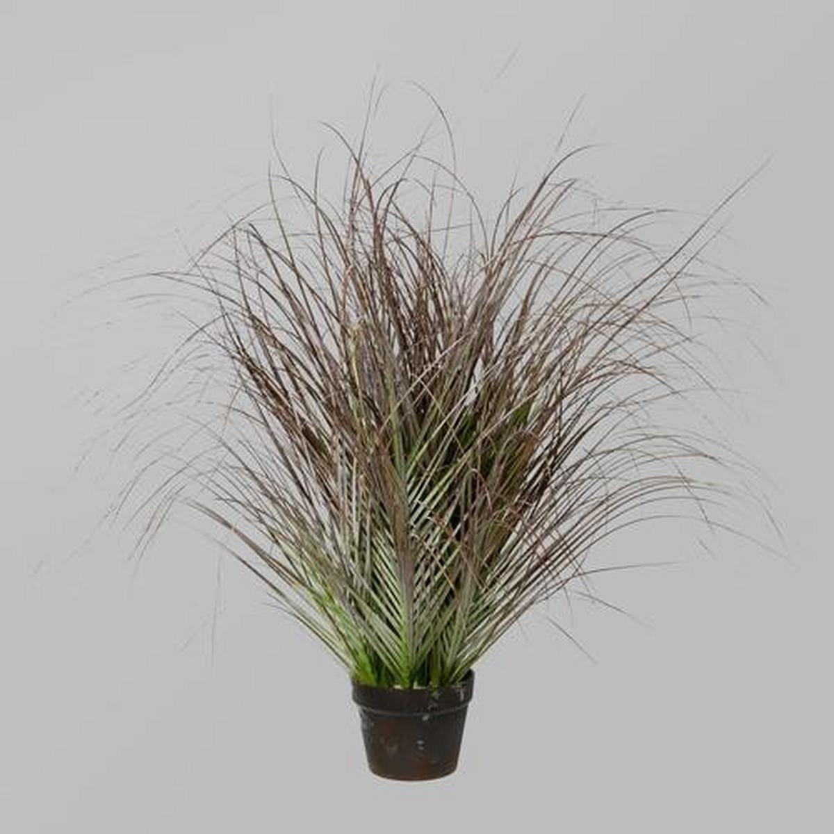 Kunstpflanze Gras geeist ca. 95cm - Schwarz/Grün, Trend, Kunststoff (95cm) - P & B
