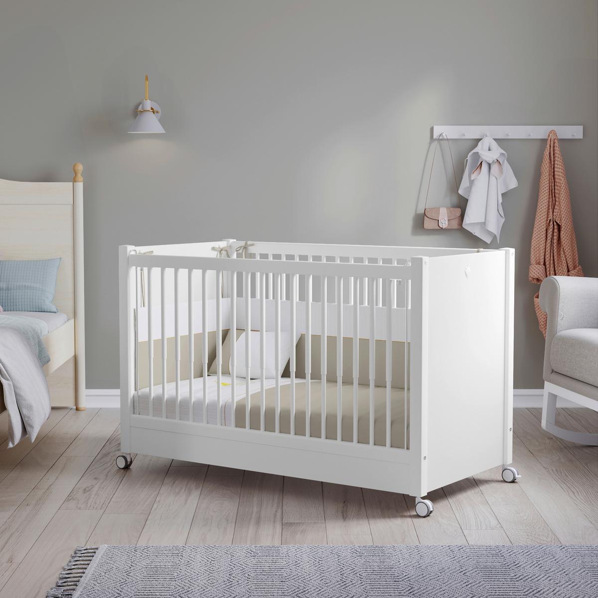 Rácsos Kiságy Baby Cotton - fehér, Lifestyle, műanyag/faalapú anyag (60/120cm)