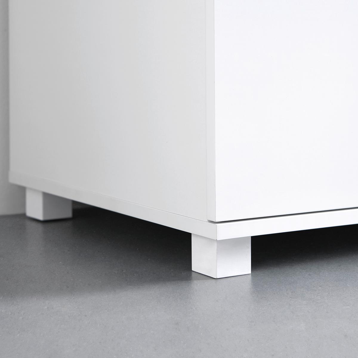 Drehtürenschrank Milo Weiß ca. 115x176x55 cm - Silberfarben/Weiß, MODERN, Holz/Metall (115/176/55cm) - Bessagi Home