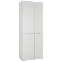 Garderobenschrank in Weiss - Chromfarben/Weiss, Modern, Glas/Holzwerkstoff (74/194/37cm) - Premium Living