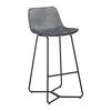 Barhocker Nery Grau Samt Gepolstert - Schwarz/Grau, MODERN, Holz/Textil (48/103,2/57cm) - Bessagi Home