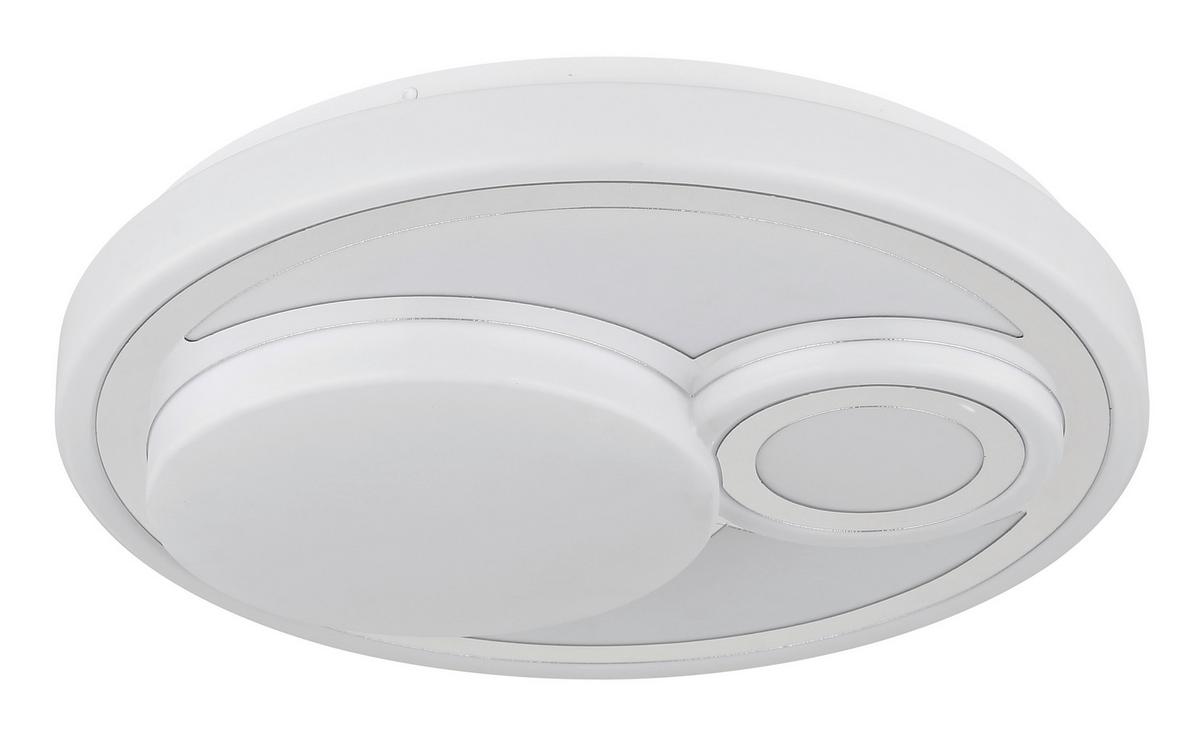 Led Stropna Svjetiljka Ruiz - bijela/boje kroma, Design, metal/plastika (38/7,5cm) - Globo