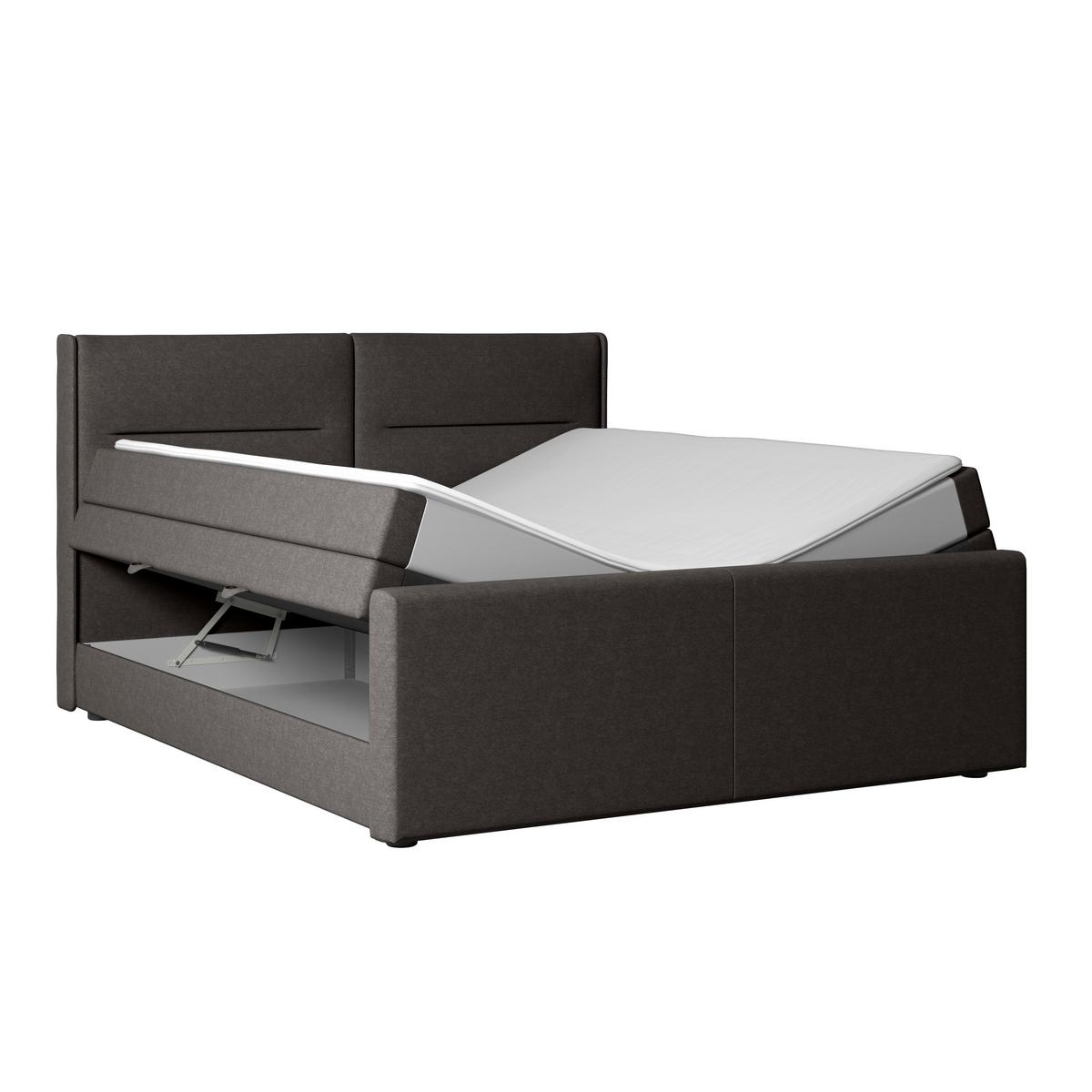 Boxspringbett Kyoto ca. 180x200 cm - Anthrazit, MODERN, Holz/Kunststoff (180/200cm) - MID.YOU