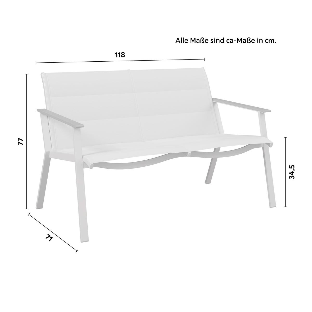 Gartenset Bianco Beige/Teakfarben 4-teilig - Beige/Teakfarben, Basics, Glas/Kunststoff (71/118/77cm) - Mömax