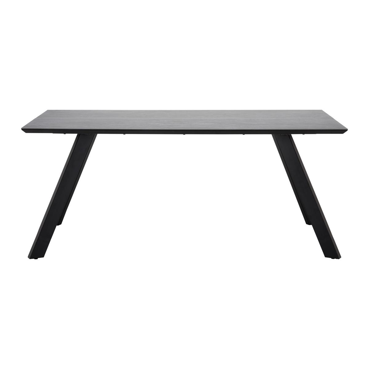 Jedilna Miza Litta, Temno Siva, Kovina - temno siva/črna, Moderno, kovina/leseni material (180/90/76cm) - Bessagi Home