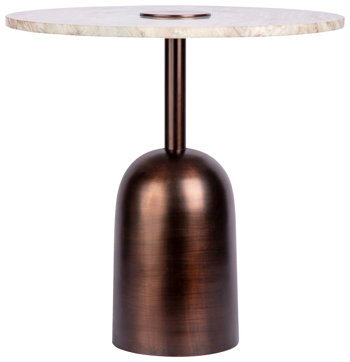 BEISTELLTISCH HARRIET 100 BRAUN - Braun, Design, Stein/Metall (47/47cm) - Kayoom
