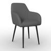 STOL MED ARMSTÖD ALANI - grå/svart, Modern, metall/textil (60/82,5/58cm) - Bessagi Home