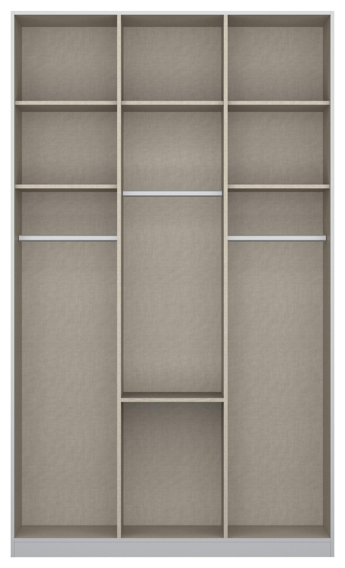 Dulap cu uși rotative ALABAMA - argintiu/gri deschis, Modern, material pe bază de lemn (136/229/54cm)