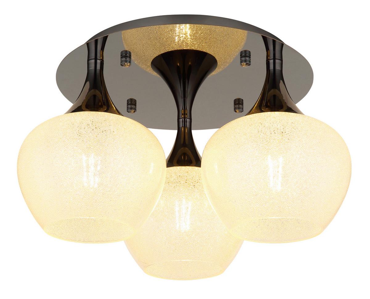 Deckenleuchte Maxy Klar/Schwarz max. 40 Watt - Klar/Schwarz, KONVENTIONELL, Glas/Metall (45/27,5cm) - Globo