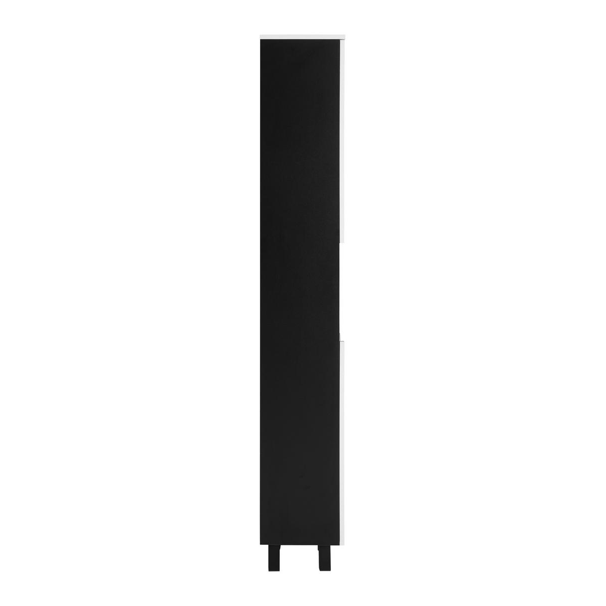Hochschrank Wave II in Schwarz/Weiß - Weiss/Schwarz, Modern, Holzwerkstoff (40/190/30cm) - Mömax