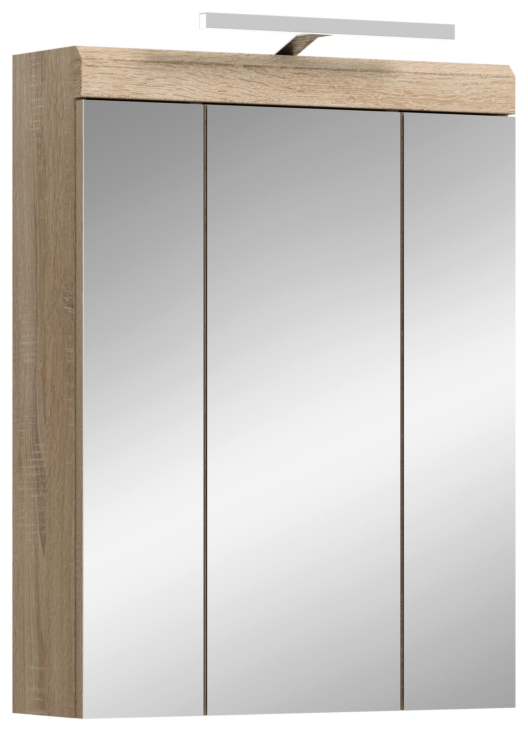 Omara Z Ogledalom Lambada - hrast sonoma, Moderno, steklo/leseni material (60/79/37cm) - MID.YOU
