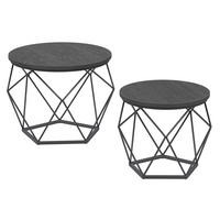 Couchtisch Set in Schwarz, rund - Schwarz, Trend, Holzwerkstoff/Metall (50/50/40,6cm) - MID.YOU