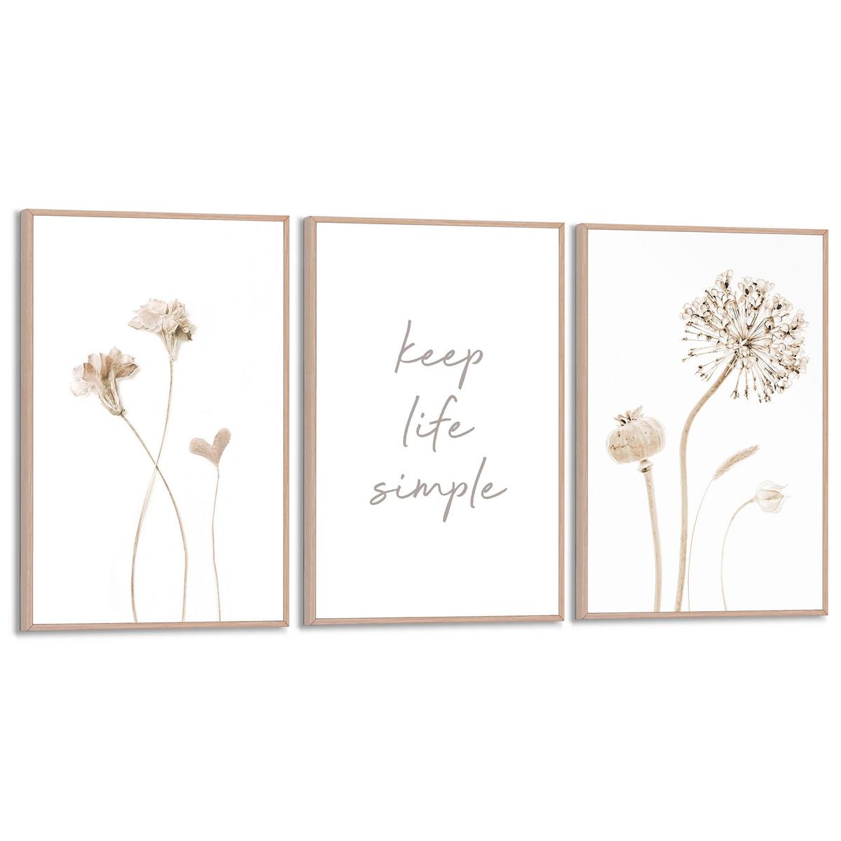 ZESTAW OBRAZÓW 89557 - Basics, drewno (60/30/2cm) - Reinders!