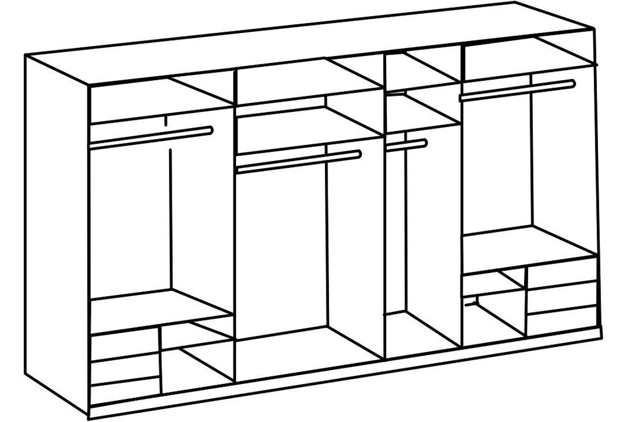 Ormar S Kliznim Vratima Level 36 A - bijela/boje hrasta, Moderno, drvni materijal (350/236/65cm) - Modern Living