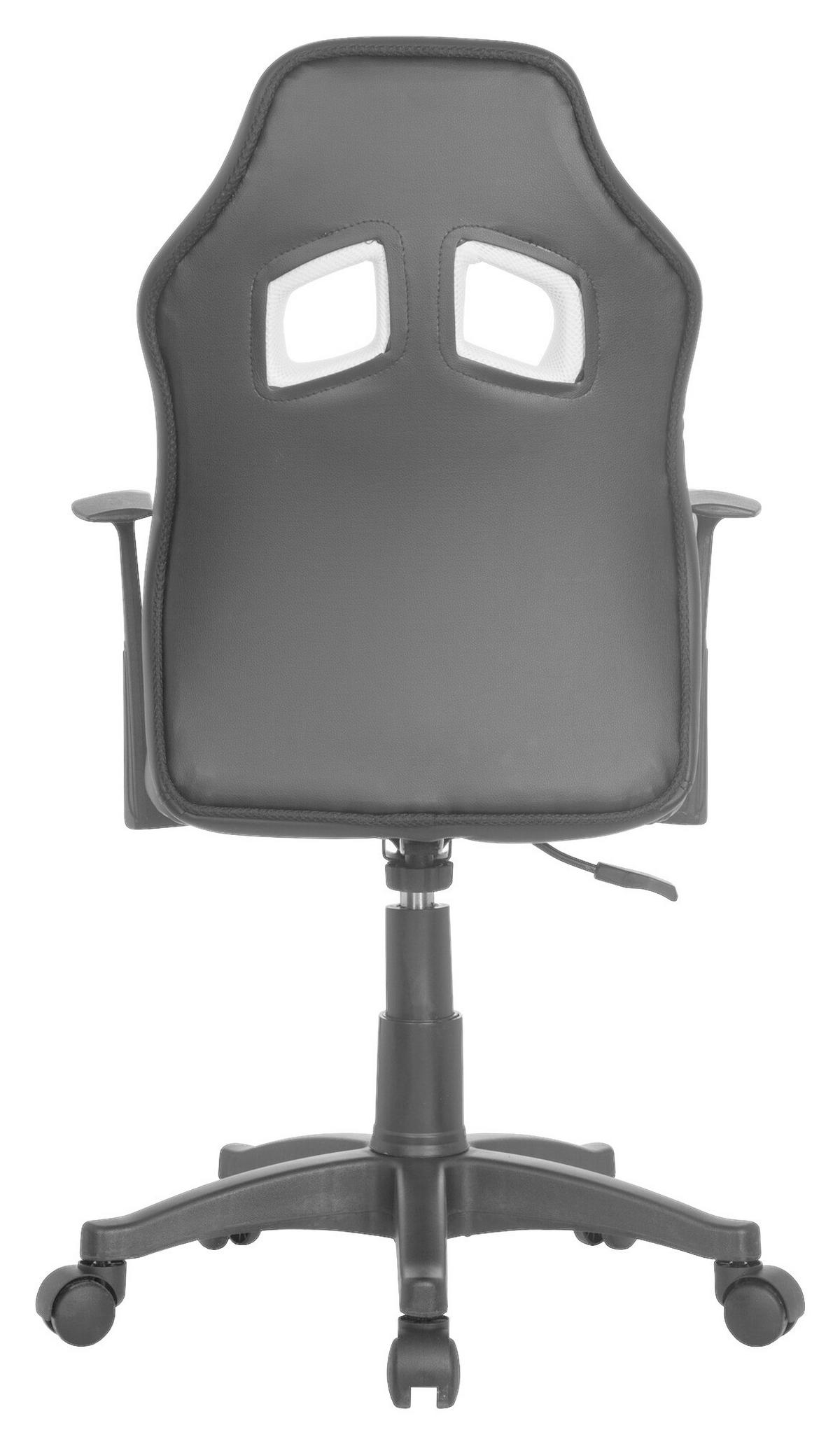 Jugenddrehstuhl Kid Racer ca.54x90-100x48cm Weiß,Schwarz - Schwarz/Weiß, Basics, Kunststoff (54/90-100/48cm) - MID.YOU