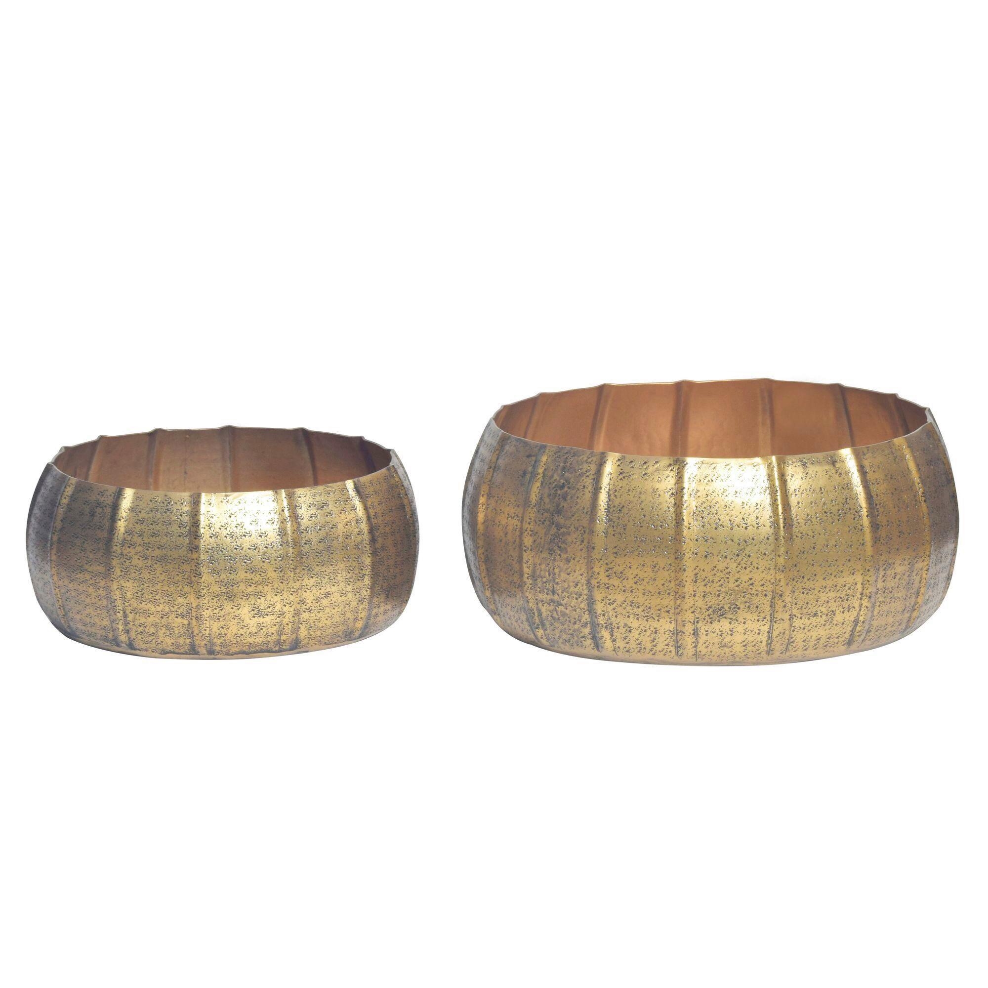 DEKOVASE PFLANZKÜBEL 2ER SET GOLD - Goldfarben, Design, Metall (39/17/39cm) - Livetastic