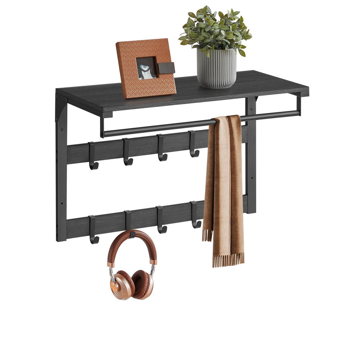 WANDGARDEROBE COAT RACK - Schwarz/Grau, MODERN, Holzwerkstoff (65/42/30cm) - MID.YOU