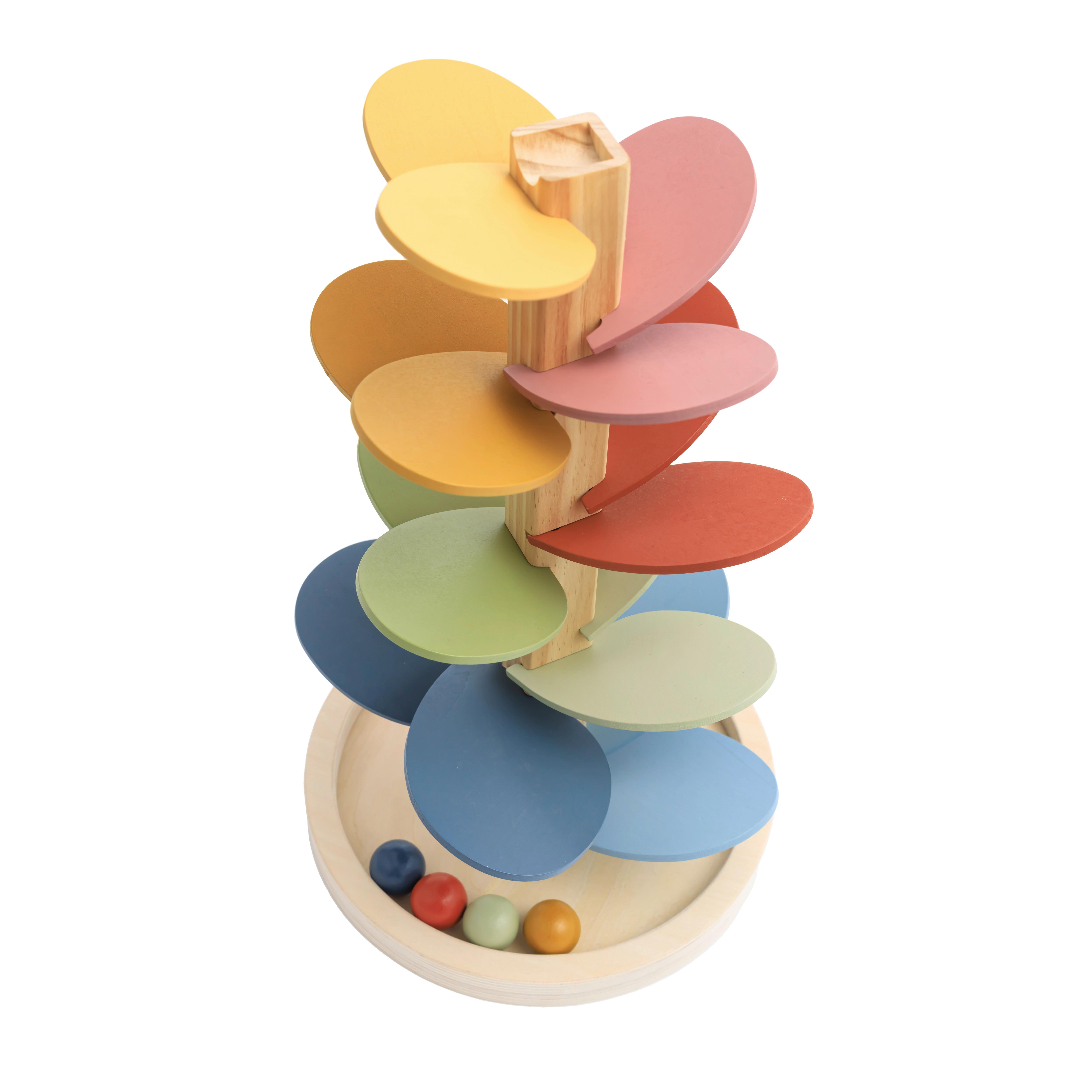 TOR KULKOWY KLANGBAUM - kolor naturalny/różnokolorowy, Basics, materiał drewnopochodny/drewno (22/22/37cm) - My Baby Lou