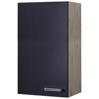 Küchenoberschrank Anthrazit/Eiche - Edelstahlfarben/Eichefarben, MODERN, Holzwerkstoff/Metall (50/89/32cm) - FlexWell