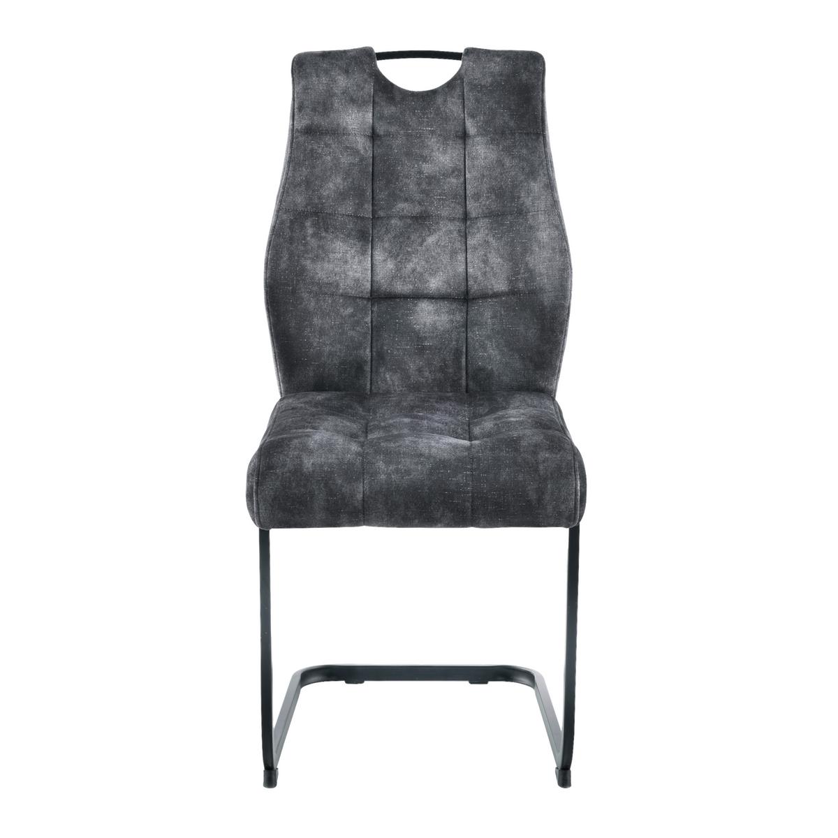Stolica Emilia - crna/antracit, Konvencionalno, metal/tekstil (43/95/61cm) - Premium Living