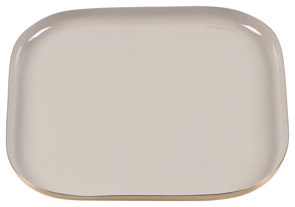 Dekotablett Windy Grau - Grau, Metall (21,5/21,5cm) - Mömax