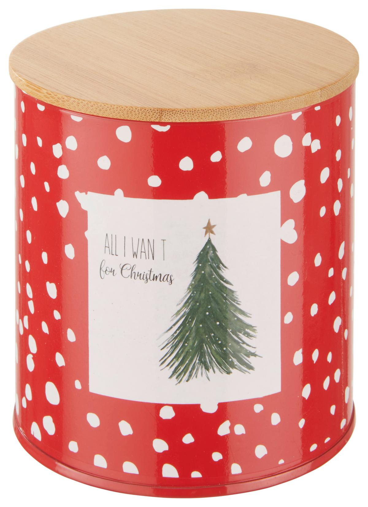 Ételtároló Doboz Christmas Tree - natúr színű/többszínű, fa/fém (10/10cm) - Modern Living