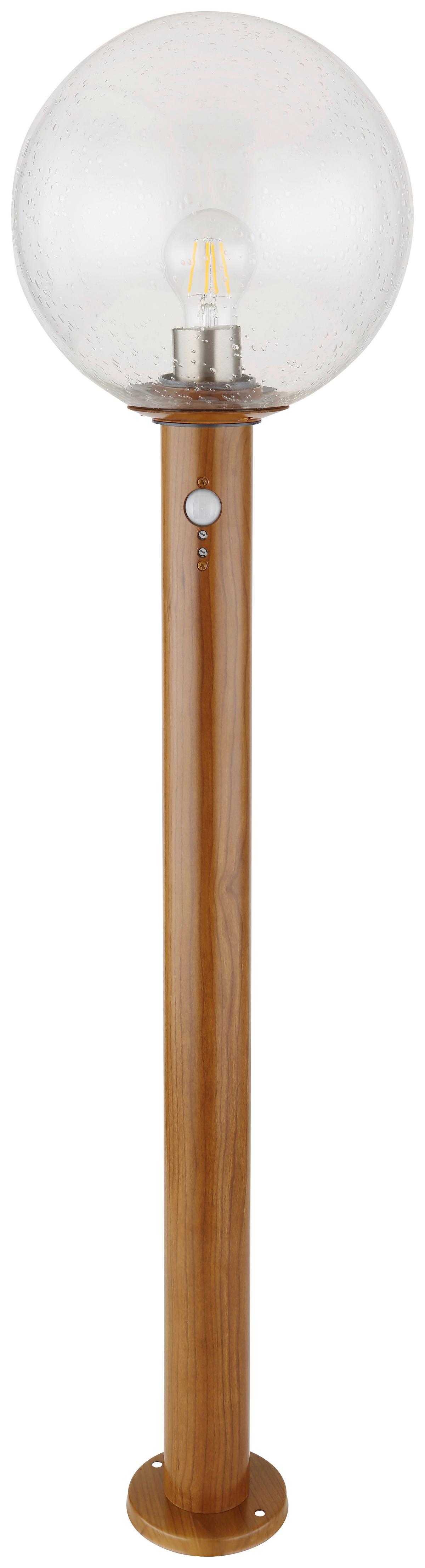 Zunanja Stoječa Svetilka Ossy, Barva Lesa, Senzor Gibanja - naravne barve/prozorno, Basics, kovina/steklo (25/100cm) - Globo