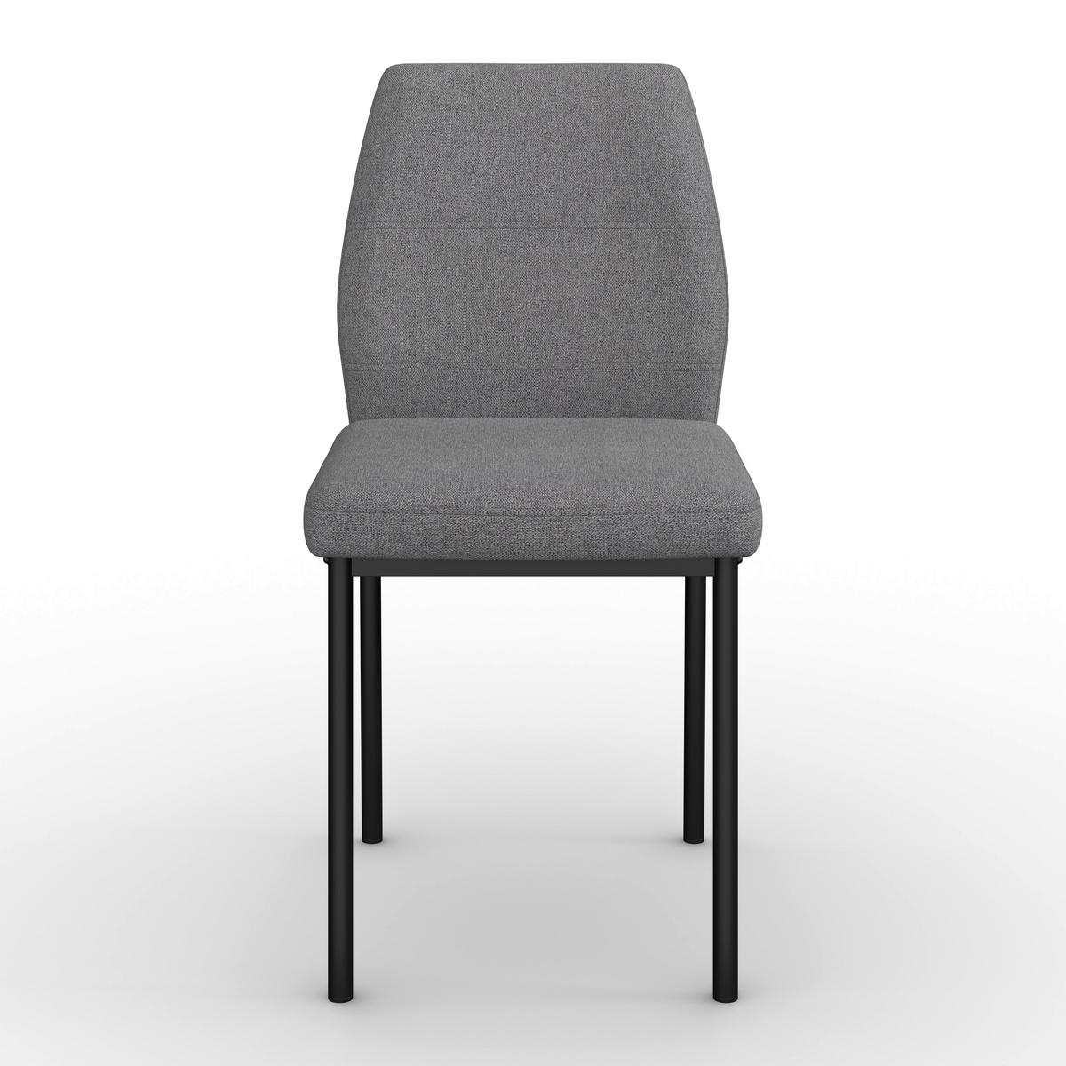 Stuhl Cori Hellgrau Webstoff Gepolstert - Hellgrau/Schwarz, MODERN, Holz/Textil (45/87/57cm) - Bessagi Home