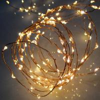 Micro LED-es Fényfüzér 160db Melegfehér LED - fehér, műanyag (1590cm)