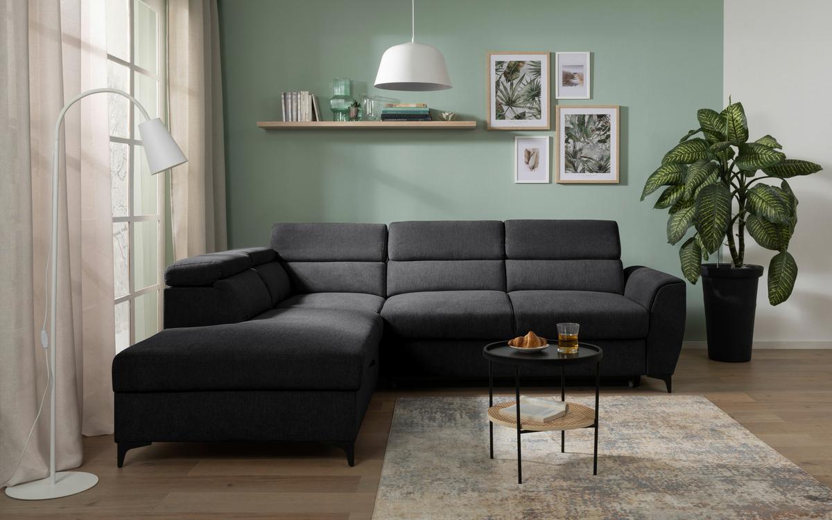 Kutna Garnitura Lapis - crna, Konvencionalno, tekstil/metal (217/255cm) - Modern Living