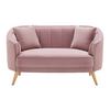 Dvosed Hope, Roza, Žamet - roza/naravne barve, Moderno, tekstil/les (141/77/73cm) - Bessagi Home