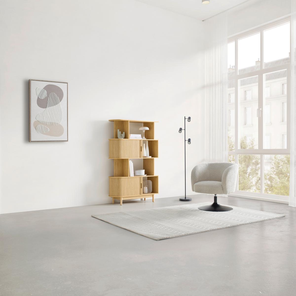 Etajeră SKANDY - culoare natur, Modern, lemn/material pe bază de lemn (100/156/35cm) - Modern Living