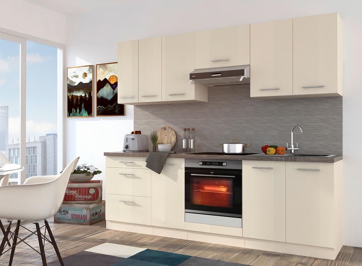 Konyhablokk Ella - fehér, Modern, faalapú anyag (240/207/33-60cm)