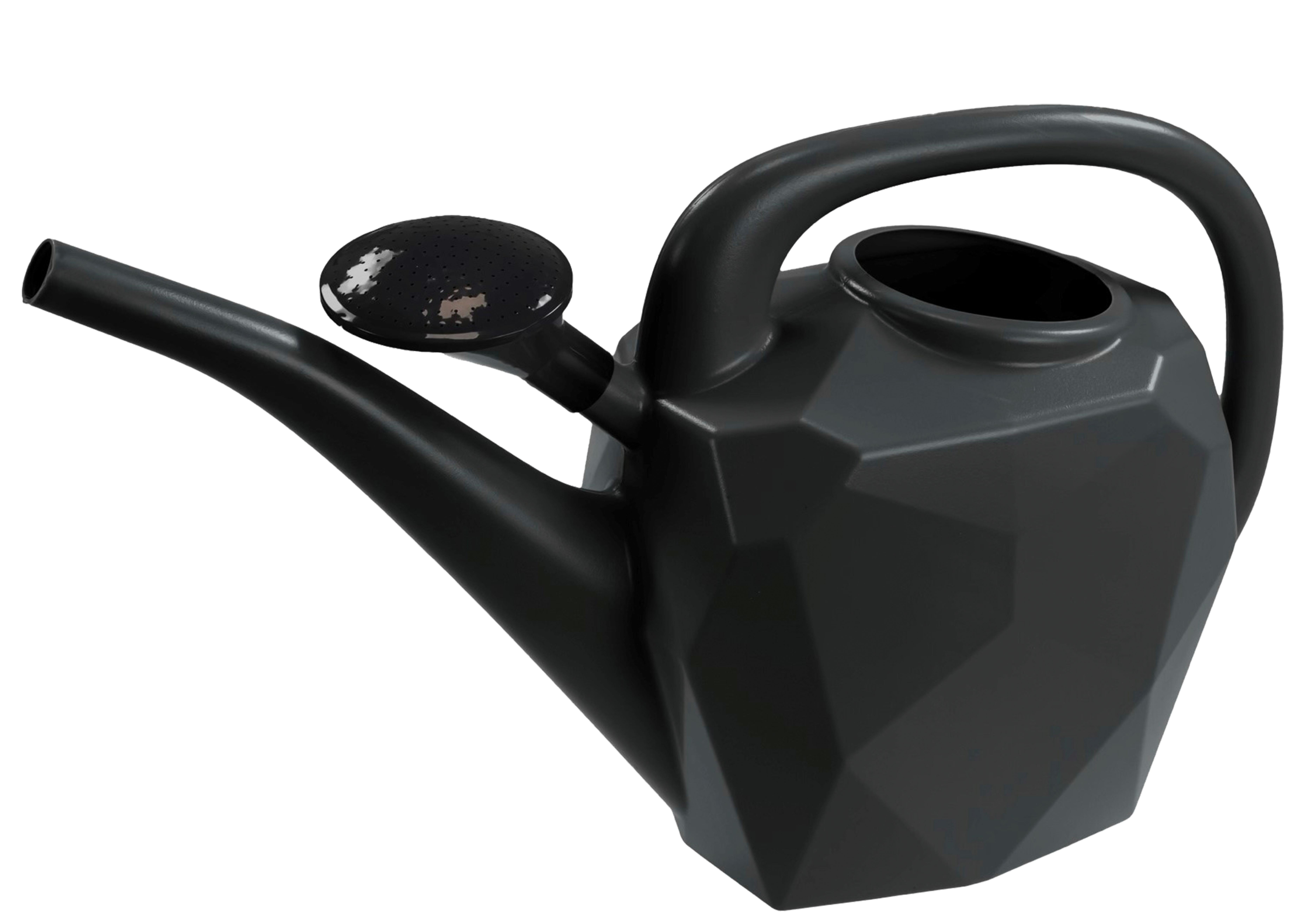 Gießkanne Stone Schwarz mit Gießbrause - Schwarz, KONVENTIONELL, Kunststoff (69,0/20,0/37,0cm) - Mömax