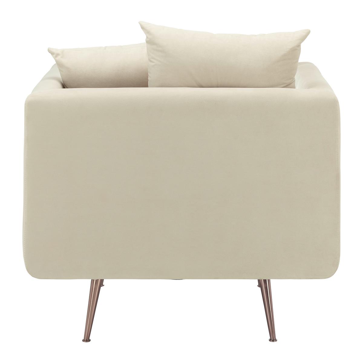 Sessel Luis Beige Samt - Beige/Roségold, MODERN, Holz/Textil (90/87/87cm) - Bessagi Home