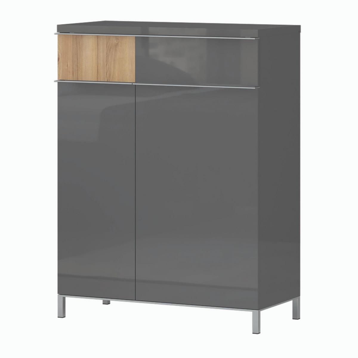 Cipősszekrény Onyx - króm/antracit, Modern, faalapú anyag/fém (76/101/35cm)
