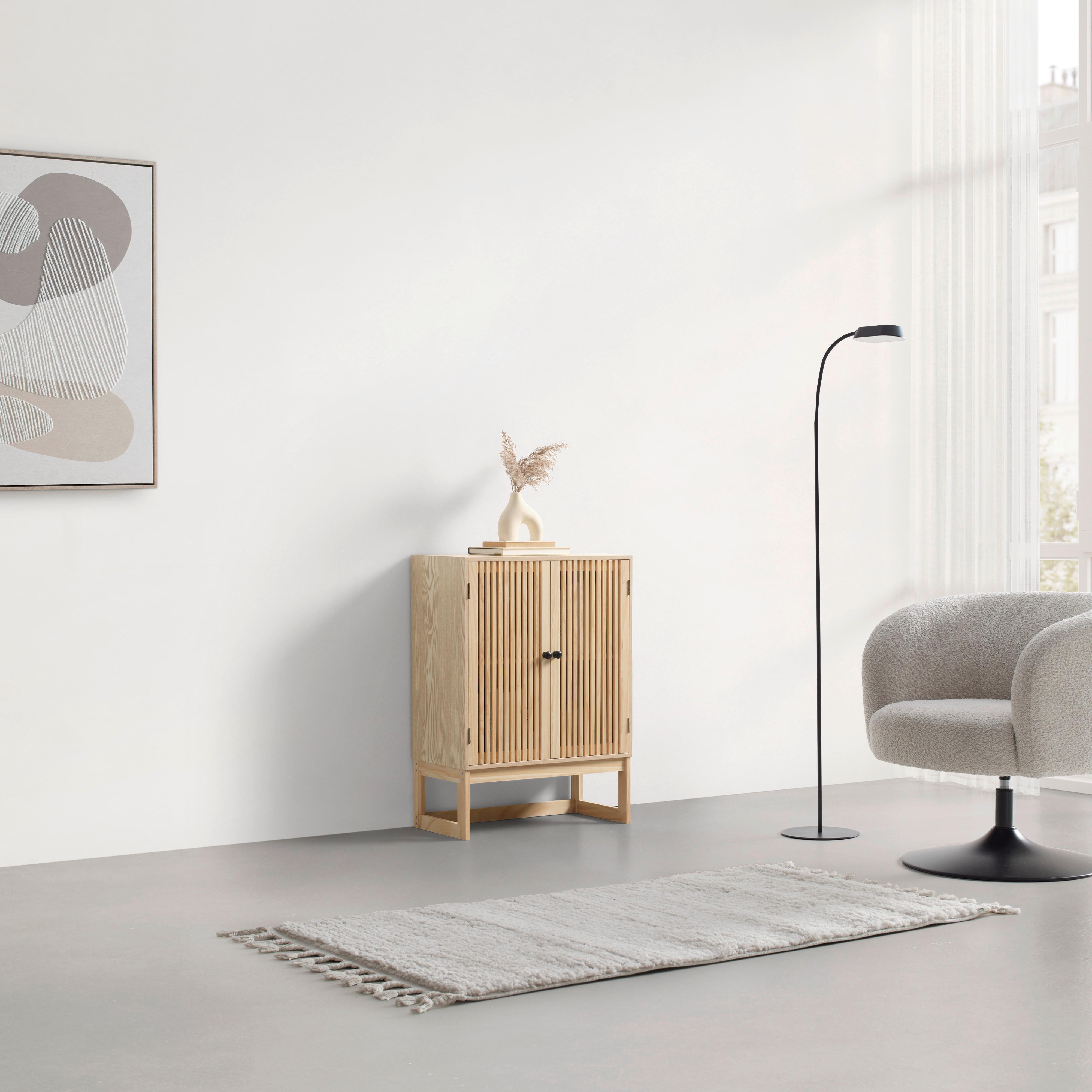 Kommode Cosma Naturfarben - Schwarz/Naturfarben, MODERN, Holz/Holzwerkstoff (60/80/28cm) - Mömax