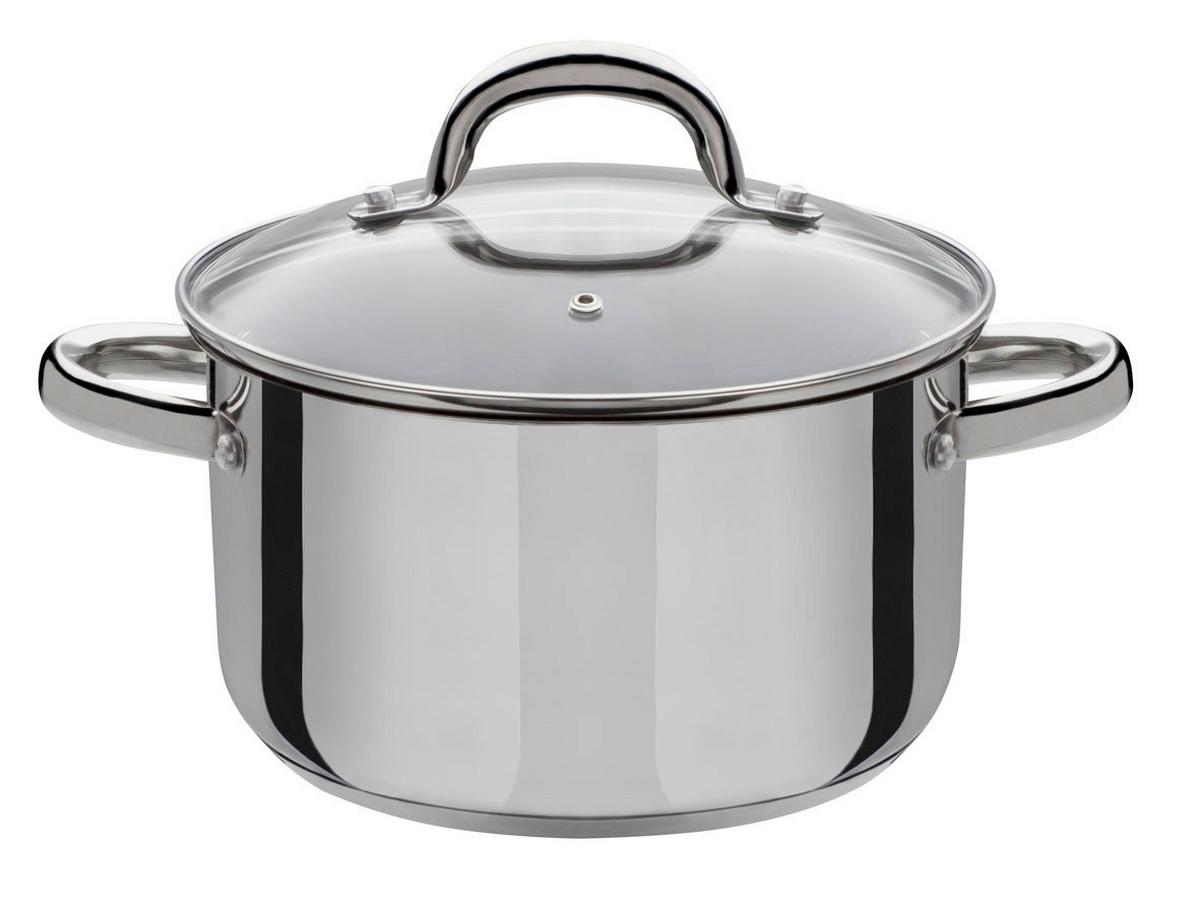 Set Posod Montreal, 6-Delni - barve nerjavečega jekla/prozorno, Basics, kovina/steklo - GSW