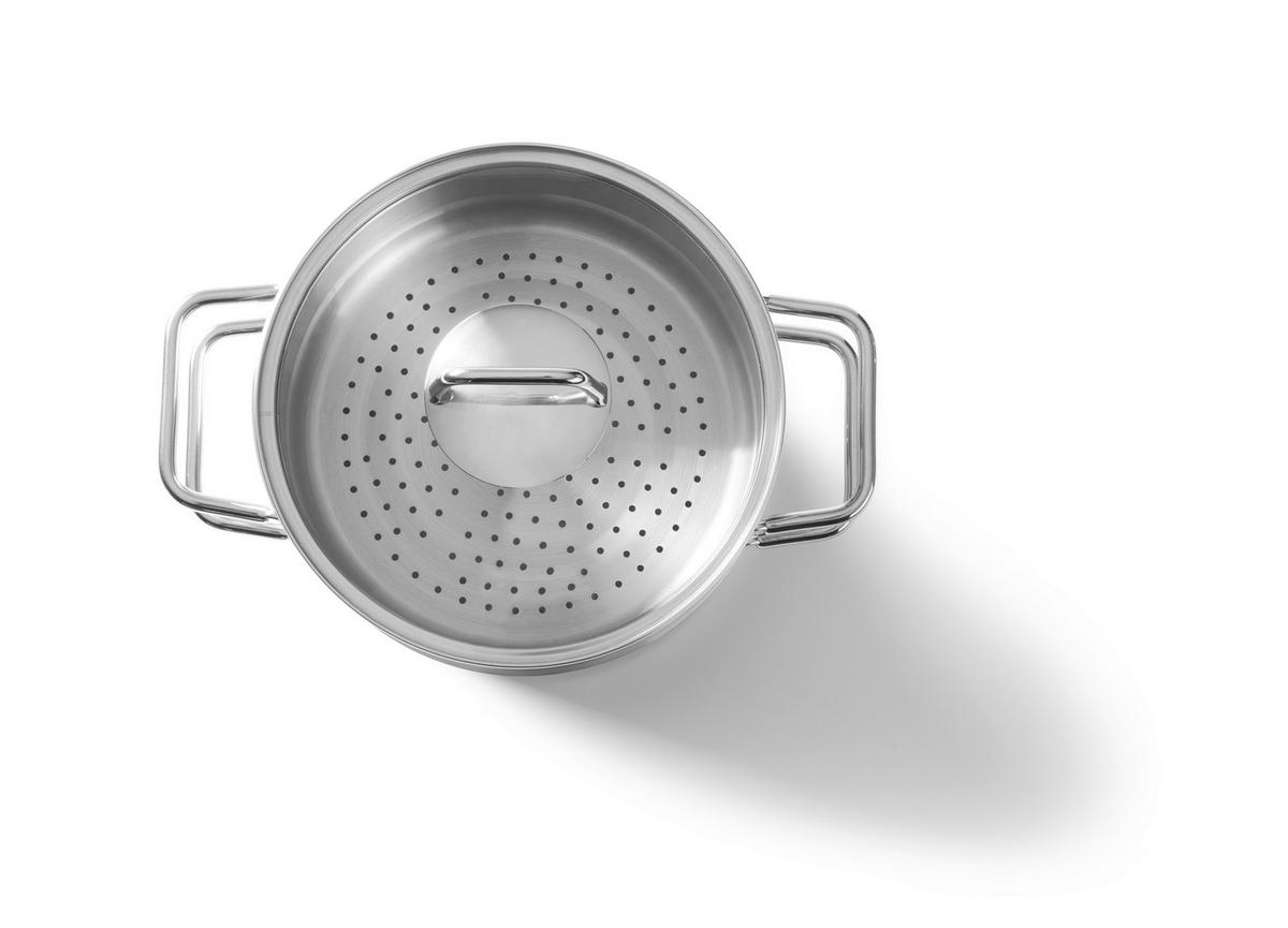 PAROWAR DO WARZYW PERFECT COOKING - kolor stalowy/przejrzysty, Basics, metal/szkło (20/25,5cm) - Homeware Profession.