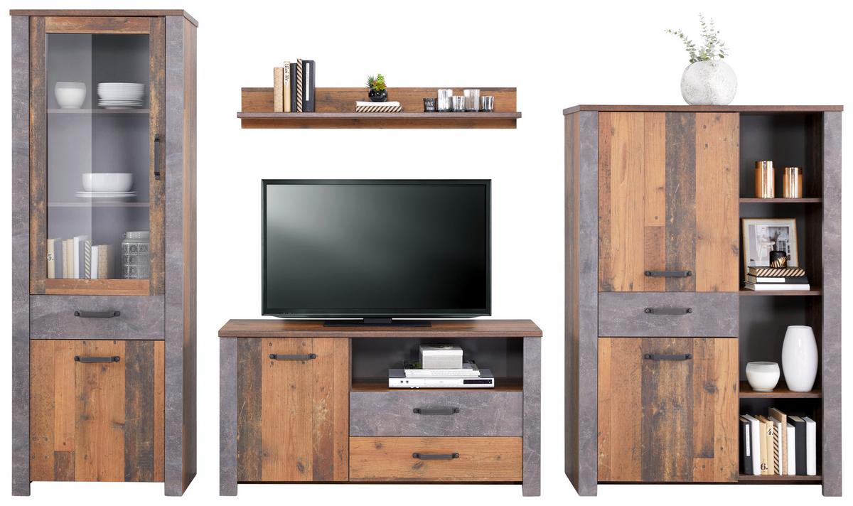 Tv Komoda Ontario - boje hrasta/tamno siva, Trend, drvni materijal/plastika (131/67,7/41,5cm) - Modern Living