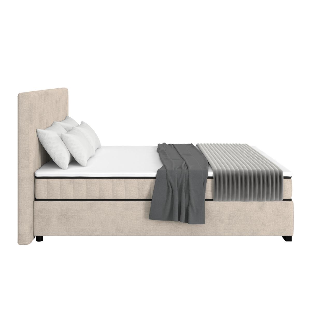 Box Krevet Maya C - boje pijeska/crna, Moderno, drvni materijal/drvo (200/200cm) - Modern Living