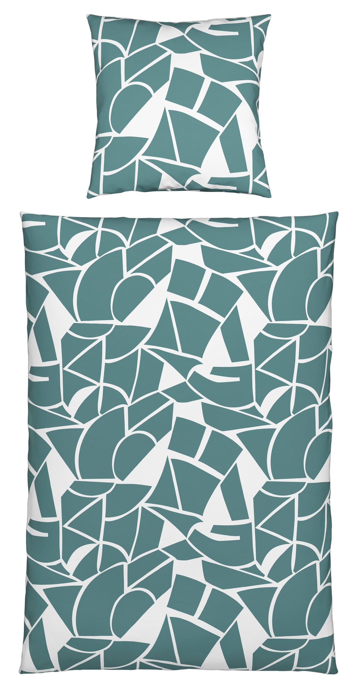 Bettwäsche Axel Weiß/Mineralblau ca. 135x200cm - Blau/Weiß, MODERN, Textil (135/200cm) - Mömax