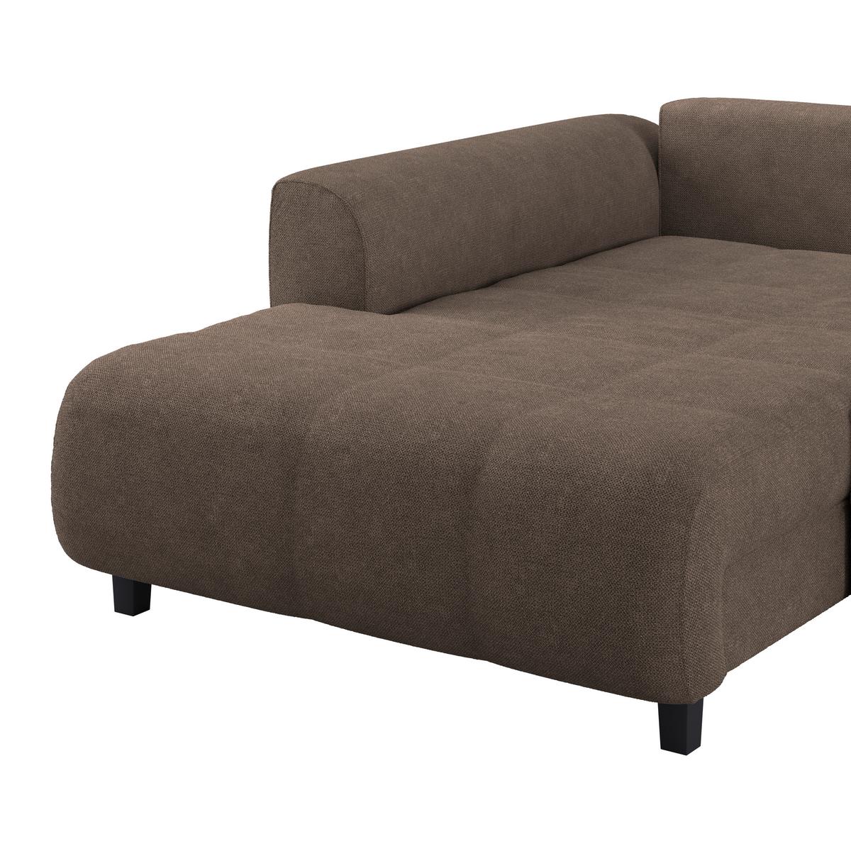 Kutna Garnitura Mendoza - tamno smeđa/crna, Design, tekstil/drvo (197/309cm) - Modern Living