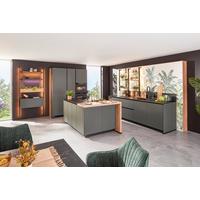Bucatarie la comanda EASYTOUCH - verde, Modern, material pe bază de lemn (167/282,3cm) - Nobilia