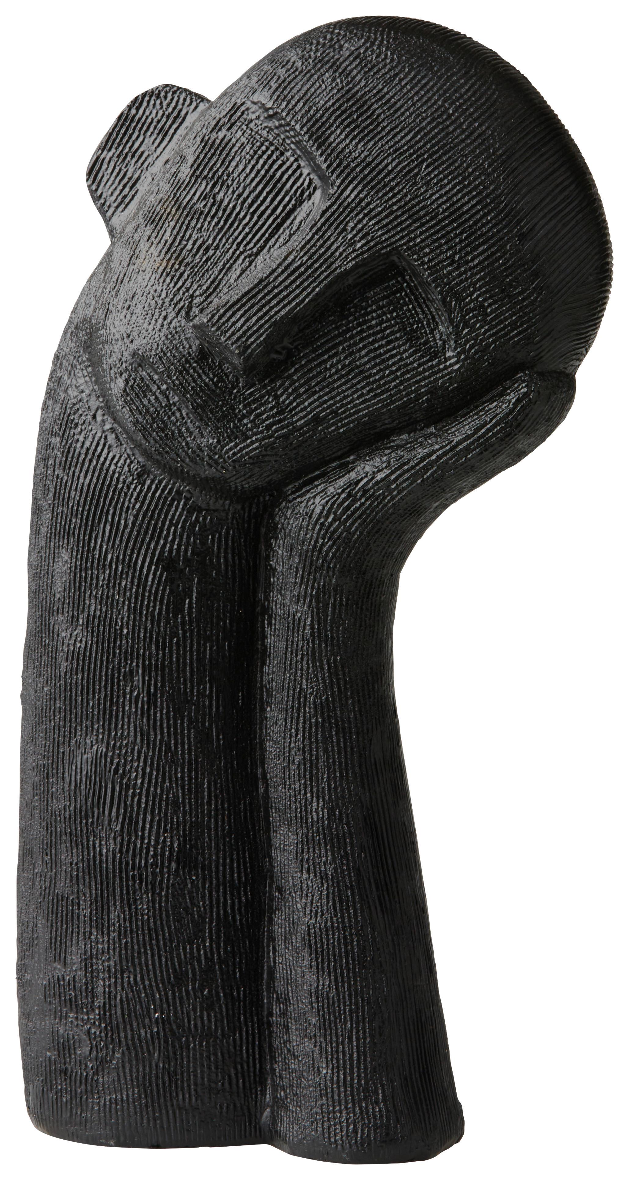 Skulptur Head in Schwarz - Schwarz, Kunststoff (19/35/9cm) - Modern Living