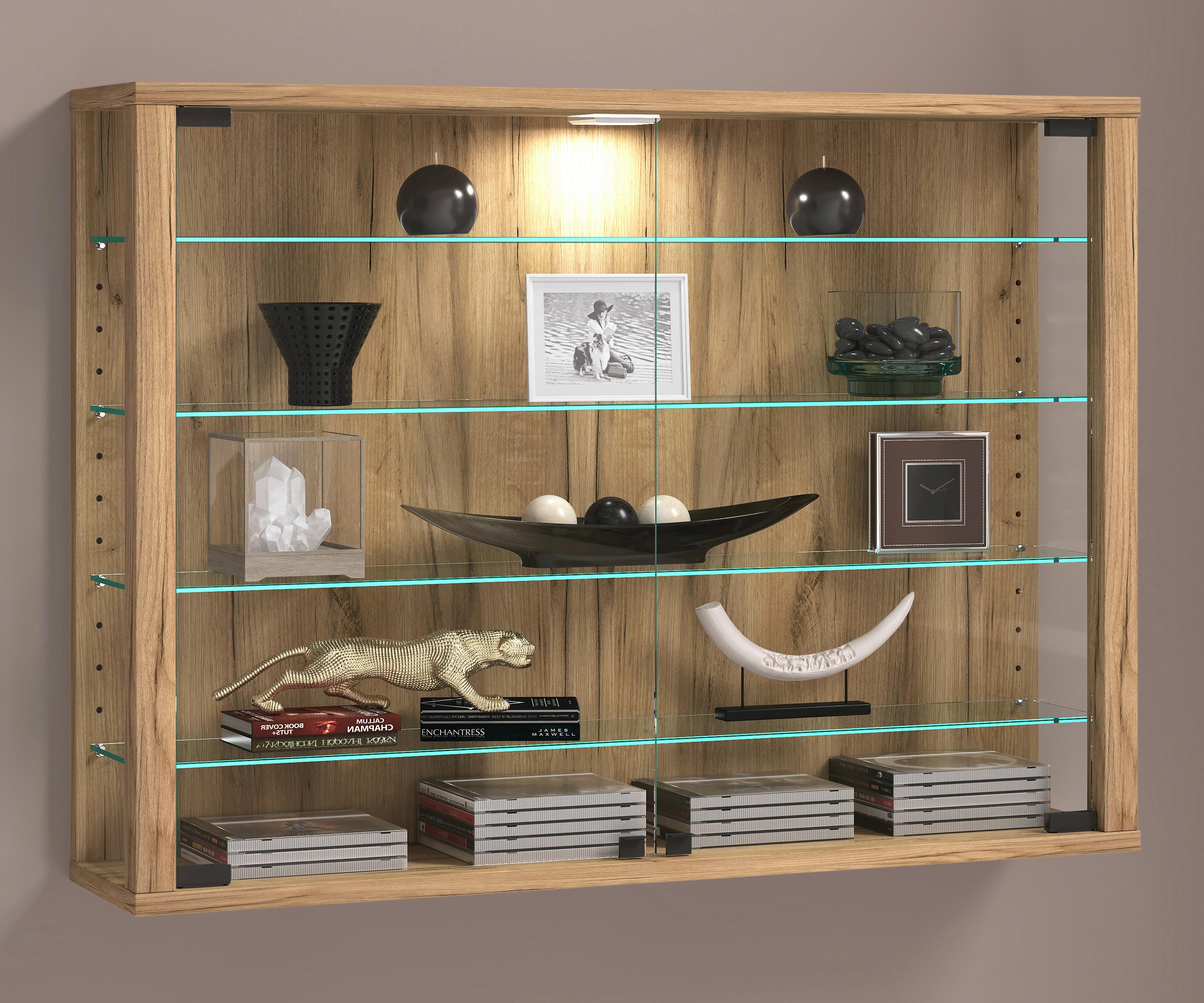 HÄNGEVITRINE VITROSA L - Honigeiche, Design, Glas/Holzwerkstoff (83/60/18cm) - MID.YOU