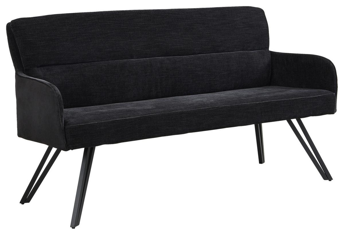 SITZBANK TINO - Schwarz, MODERN, Textil/Metall (160/94/67cm) - MID.YOU