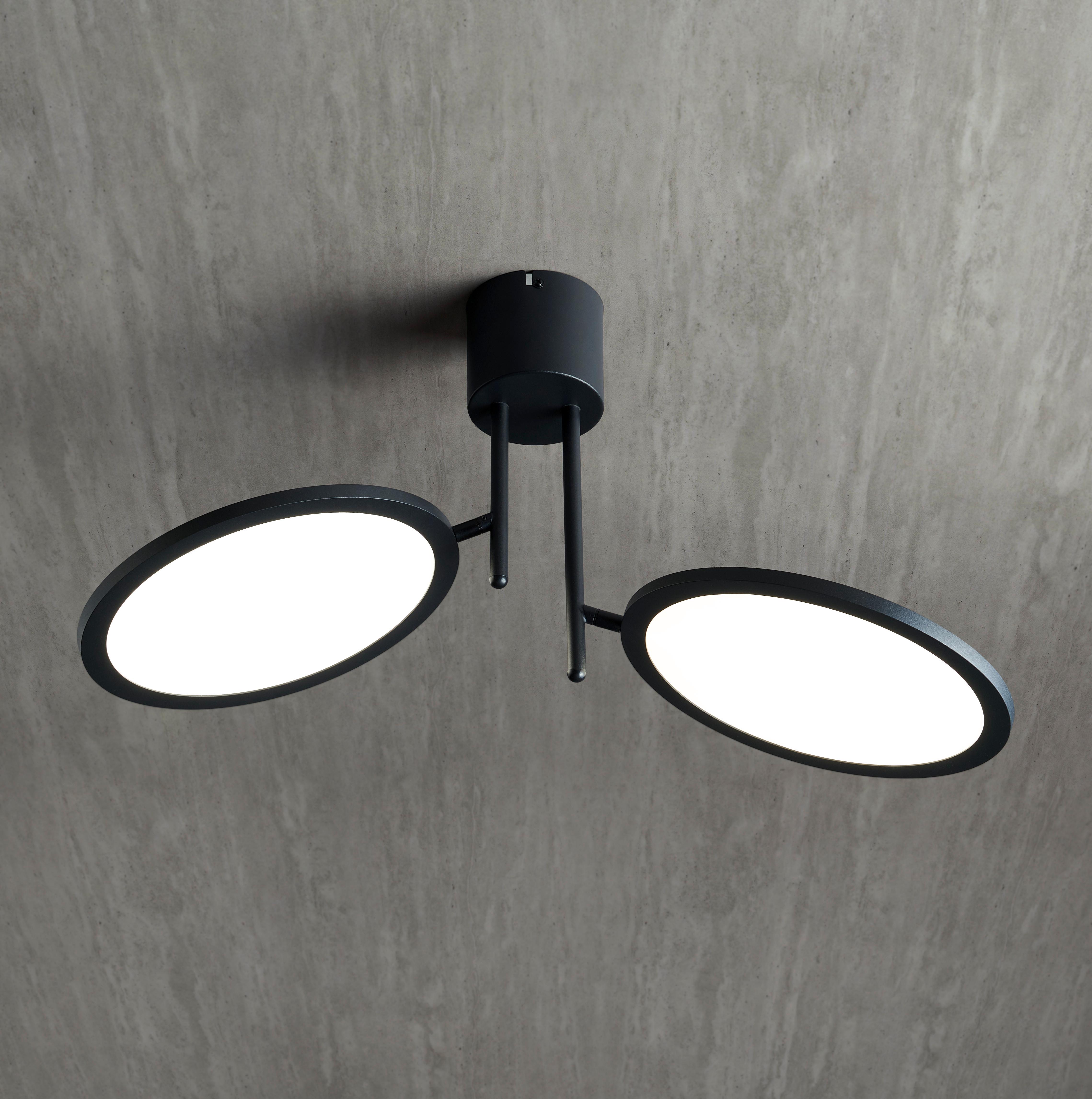 Led Mennyezeti Lámpa Carsten - fekete, Modern, műanyag/fém (57,6/25/33,4cm) - Visiona