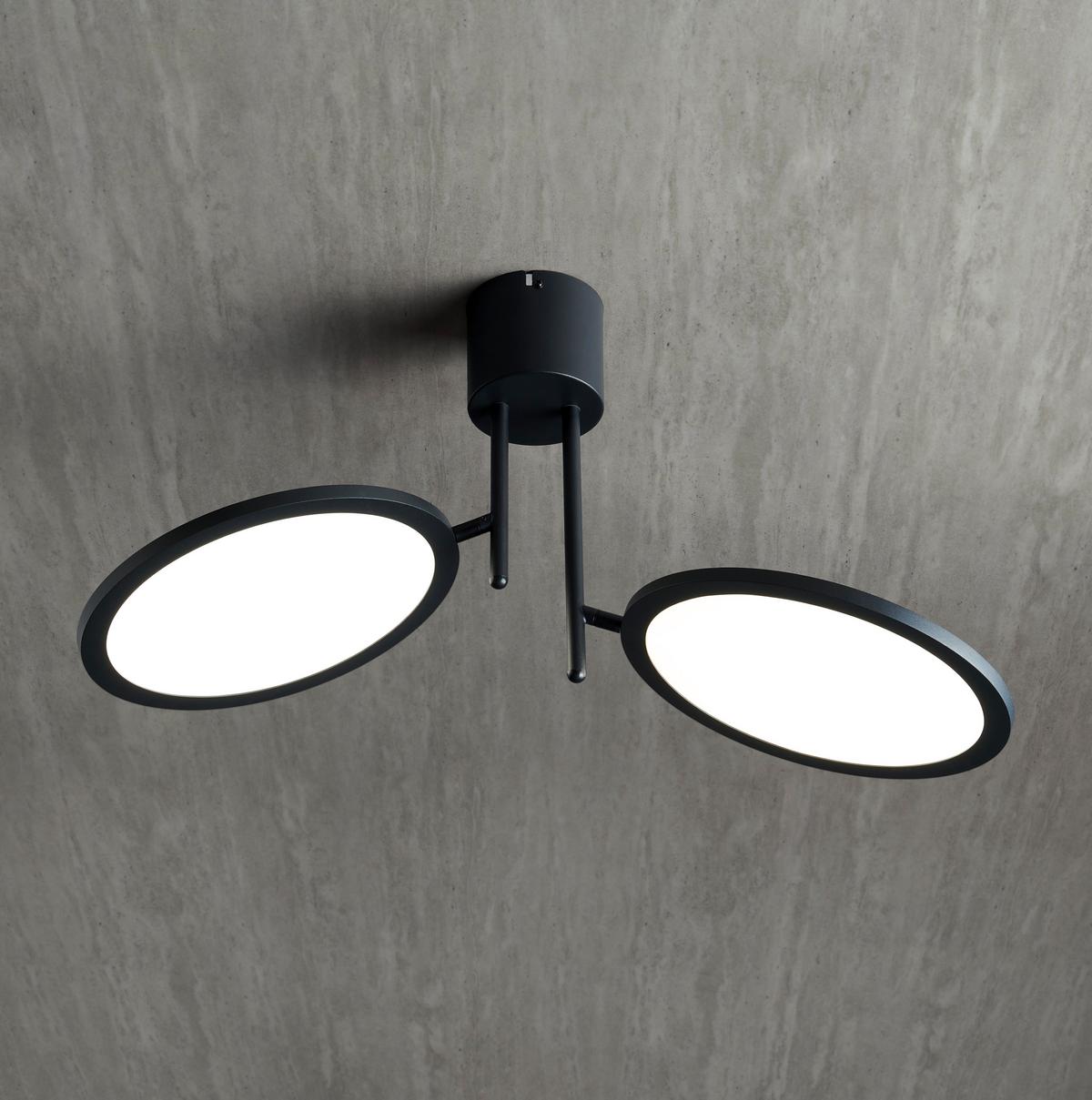 LED Mennyezeti Lámpa Carsten - fekete, Modern, műanyag/fém (57,6/25/33,4cm) - Visiona